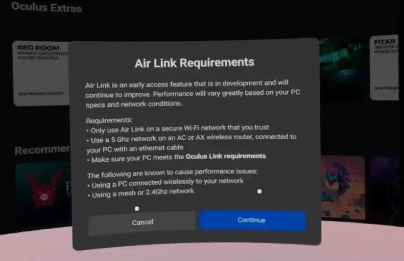 Включение Air Link в Quest / Сопряжение вашего Quest